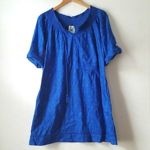 Anthropologie blue dress/cover-up with tassels
